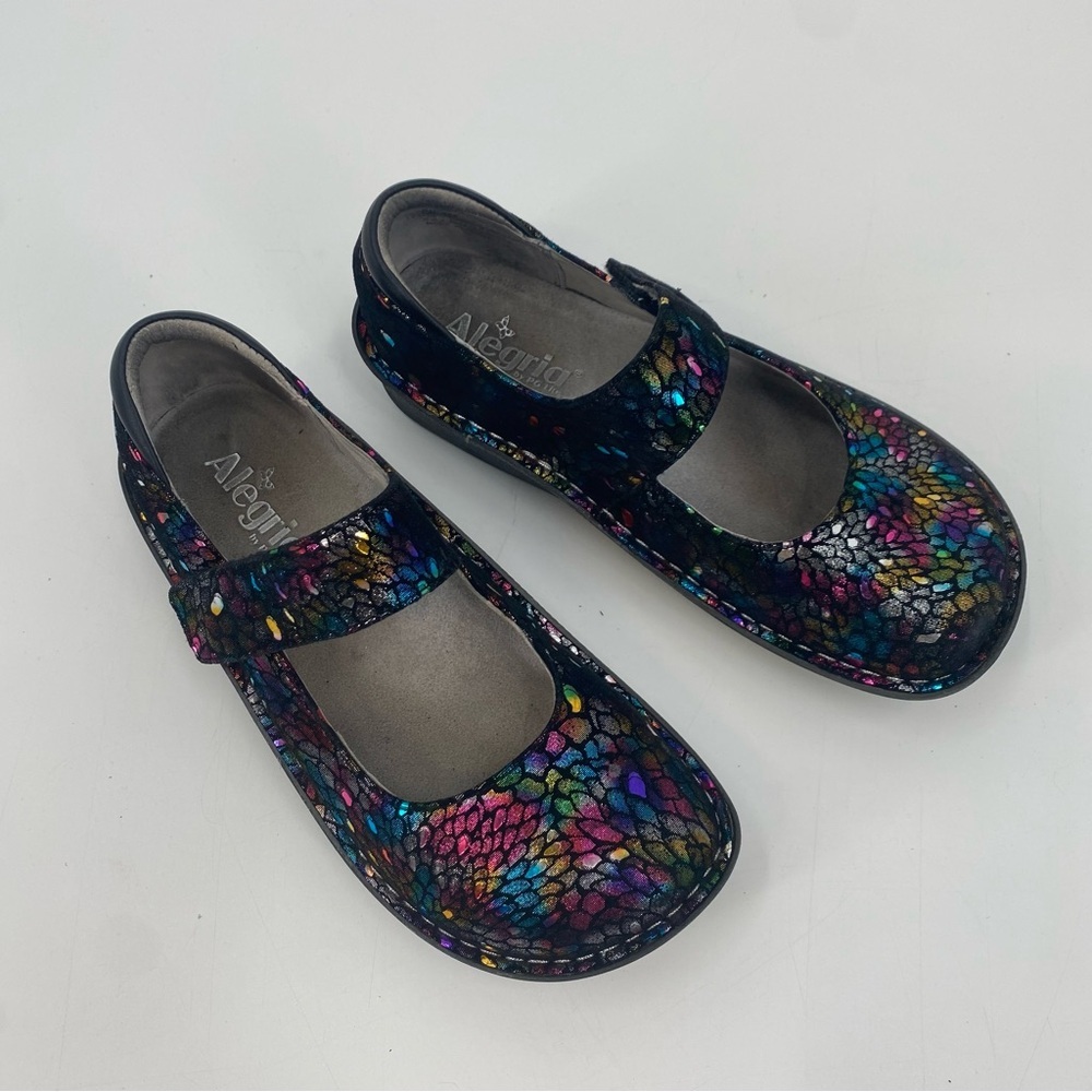 Alegria Paloma Minnow Rainbow Women’s Colorful Metallic Mary Janes 37 - Picture 9 of 10